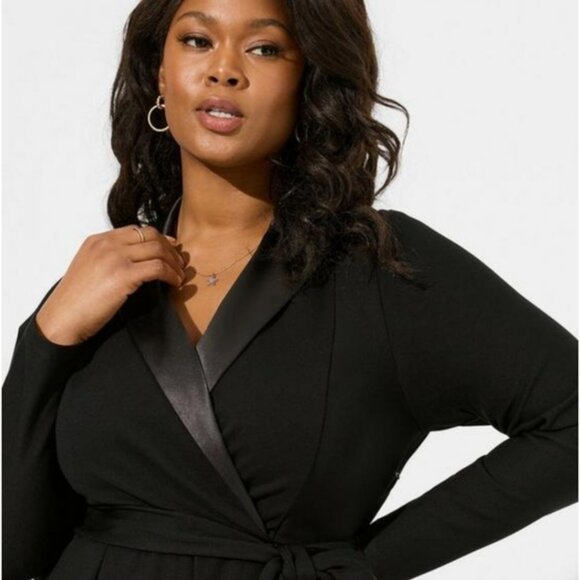 Torrid Mini Tuxedo Dress Black Size 28 - Picture 3 of 7